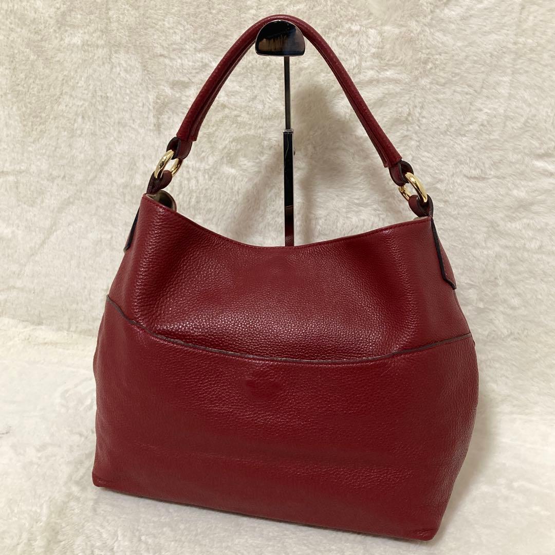 美品 ロベルタディカメリーノ ショルダーバッグ　レーネ レッド ロゴ トート