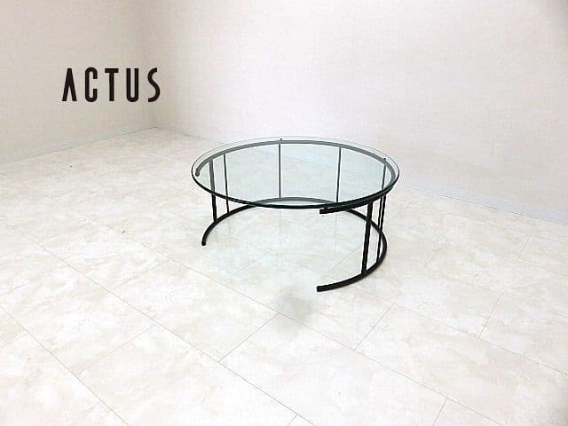 美品　フクラ「TMRB」 Lサイズ ガラスセンターテーブル 　リビングテーブル