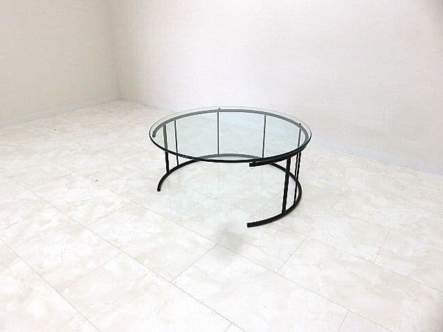 美品　フクラ「TMRB」 Lサイズ ガラスセンターテーブル 　リビングテーブル