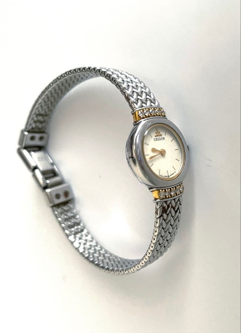 美品】SEIKO セイコー クレドール クォーツ SS/18KT ダイヤモンド