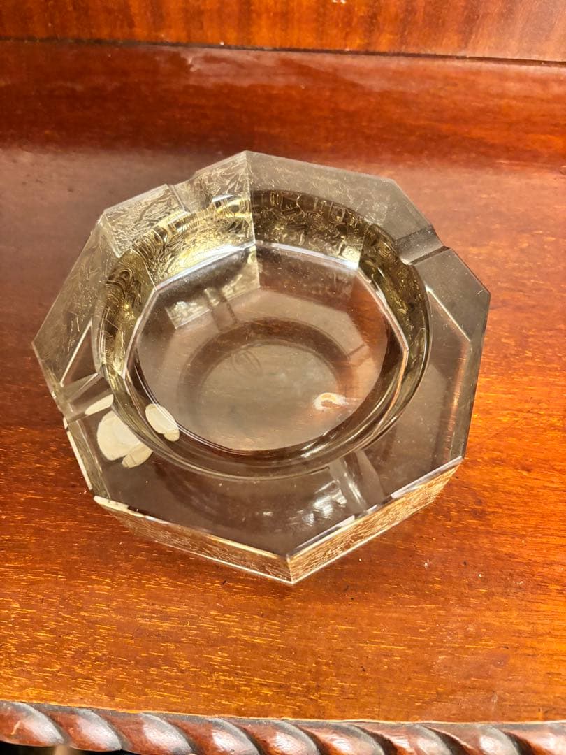 Moser オクタゴナルガラス灰皿　金彩　モーゼル