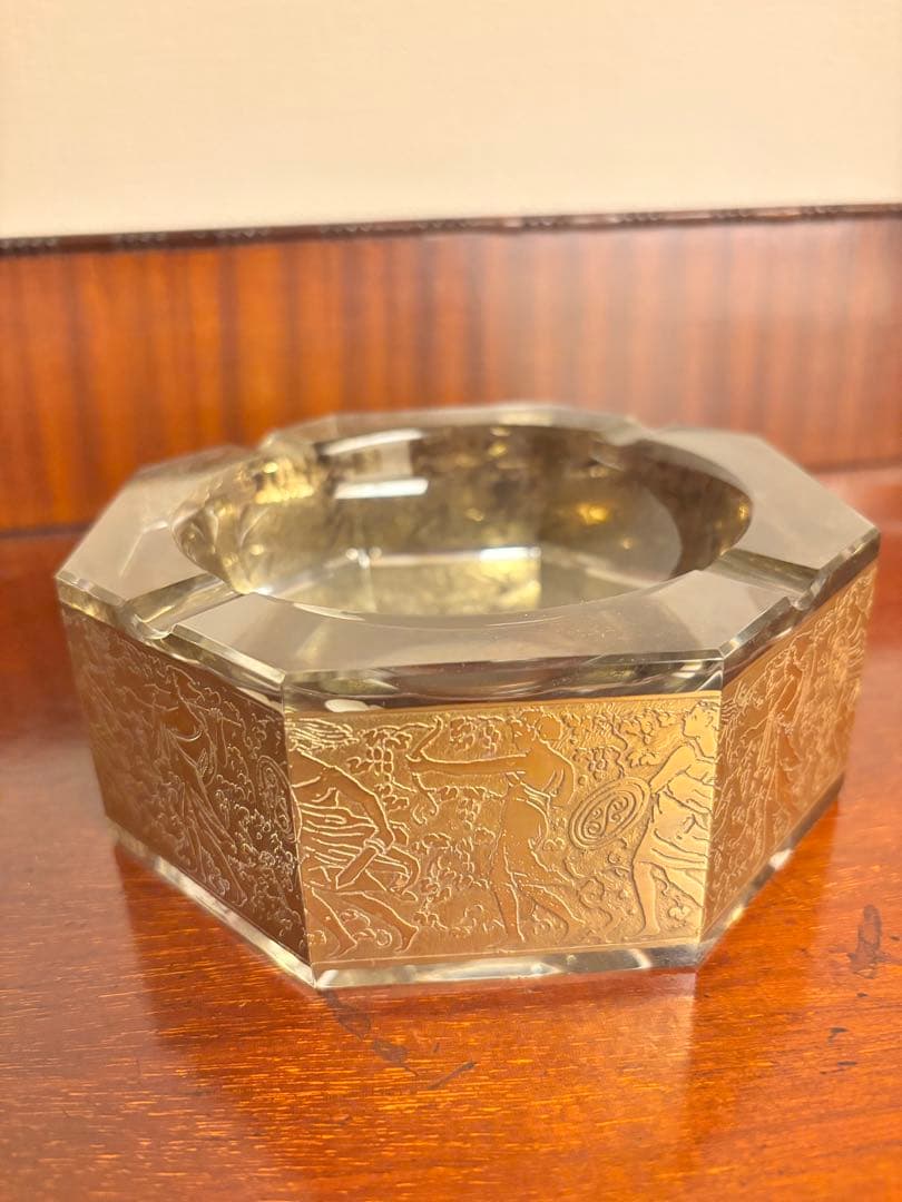 Moser オクタゴナルガラス灰皿　金彩　モーゼル