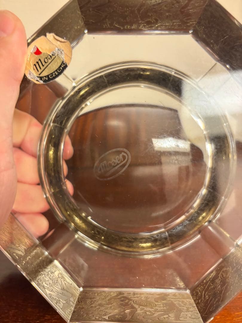 Moser オクタゴナルガラス灰皿　金彩　モーゼル