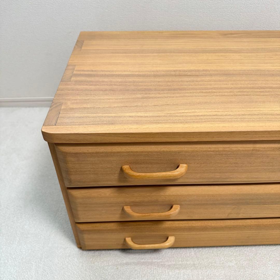 起立木工 桐 チェスト　3段　天然木　タンス　北欧　大塚家具
