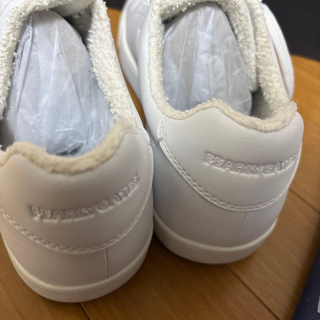 パーリーゲイツ ゴルフシューズ キルトタンローカット　26 白