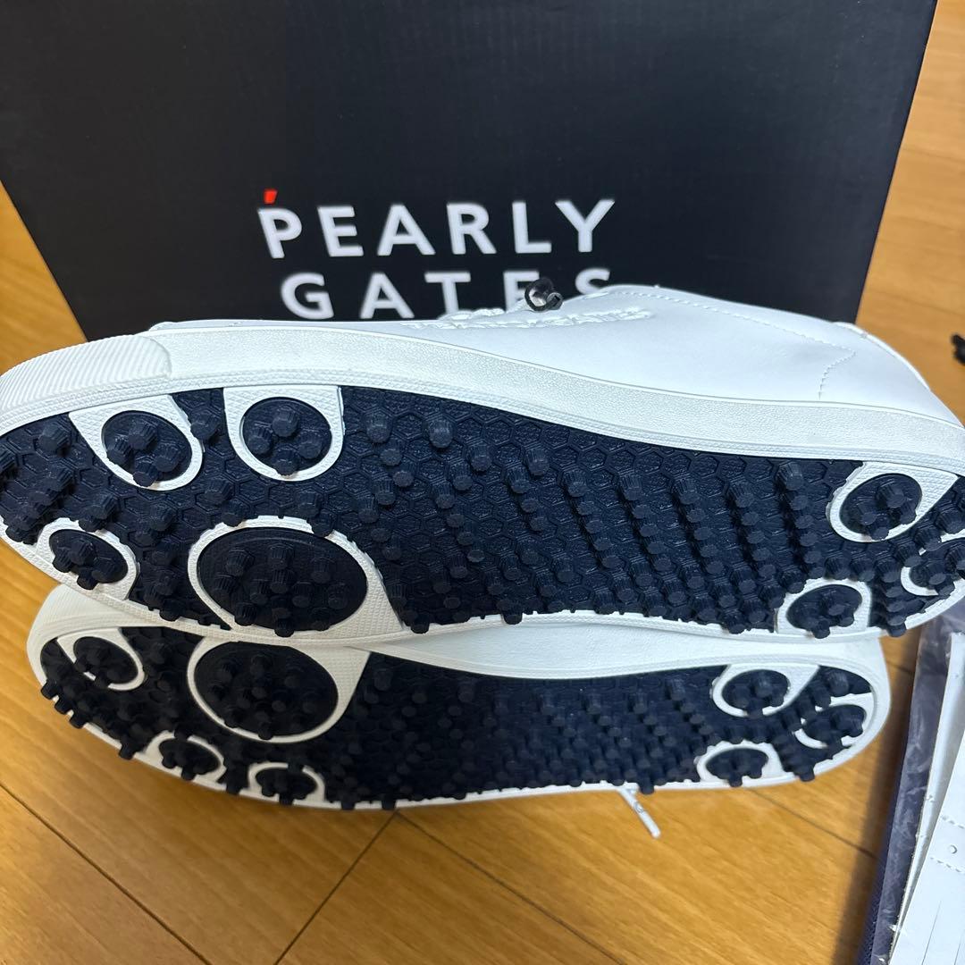 パーリーゲイツ ゴルフシューズ キルトタンローカット　26 白