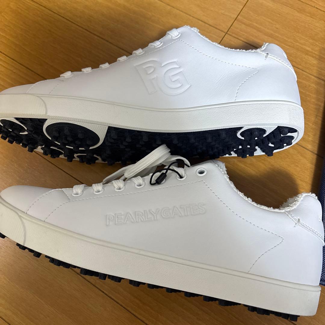 パーリーゲイツ ゴルフシューズ キルトタンローカット　26 白