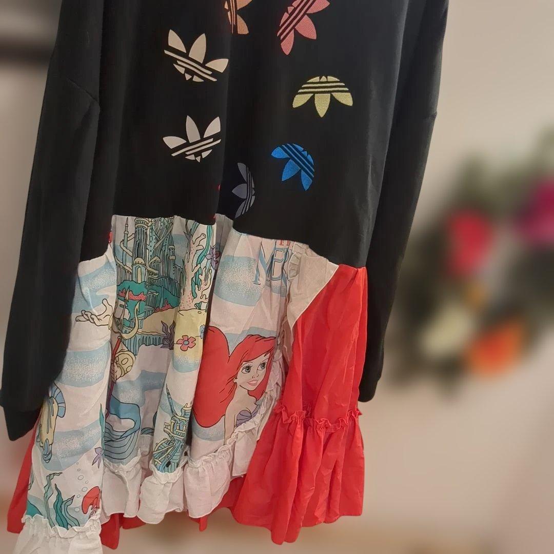 専用❦✨古着リメイク　リメイクワンピース　リメイクスウェット　アリエル