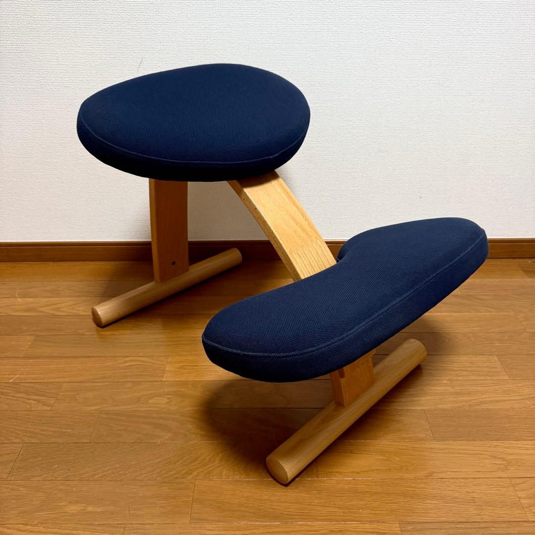 【美品】バランスイージー Rybo リボ社 バランスチェア ネイビー 姿勢改善