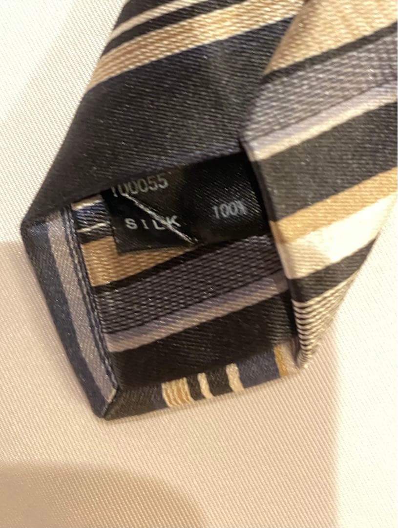 【美品】Paul Smith ポールスミス ネイビー×ゴールドストライプネクタイ