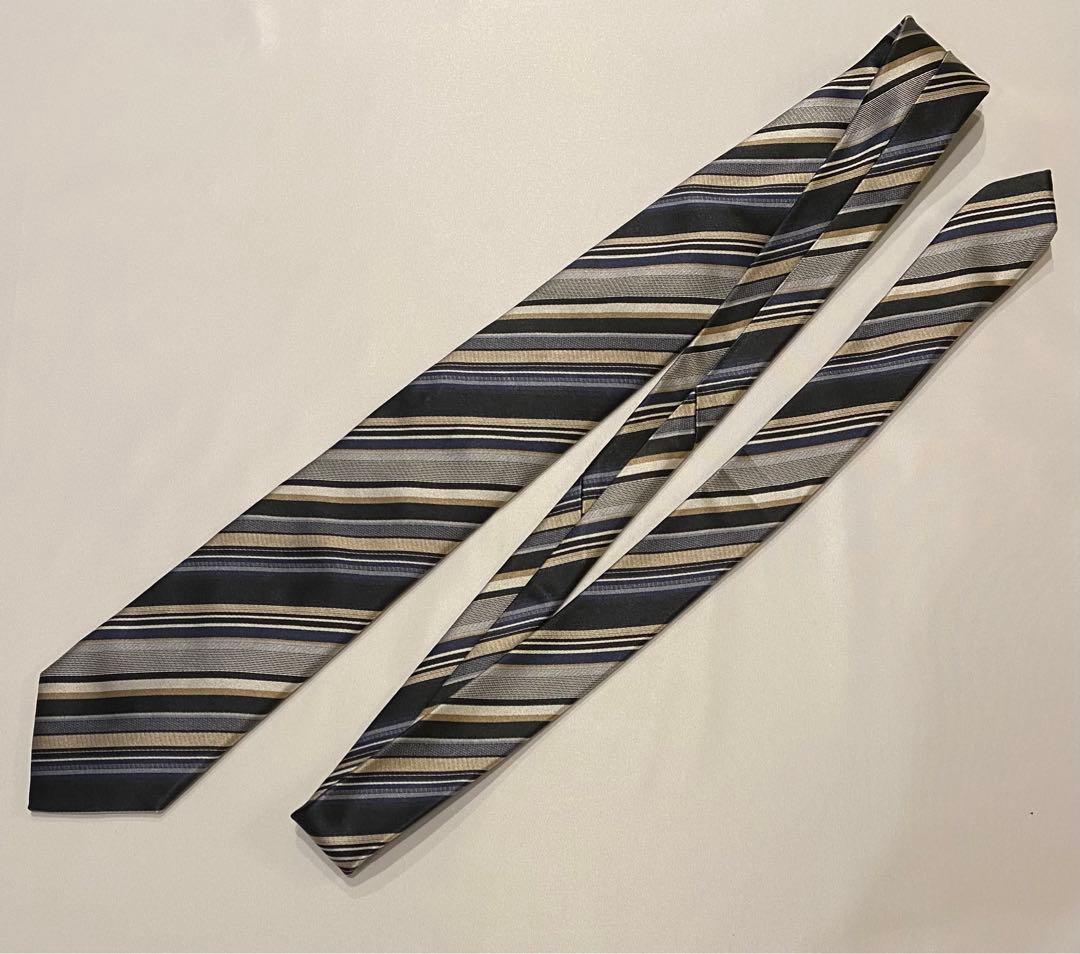 【美品】Paul Smith ポールスミス ネイビー×ゴールドストライプネクタイ