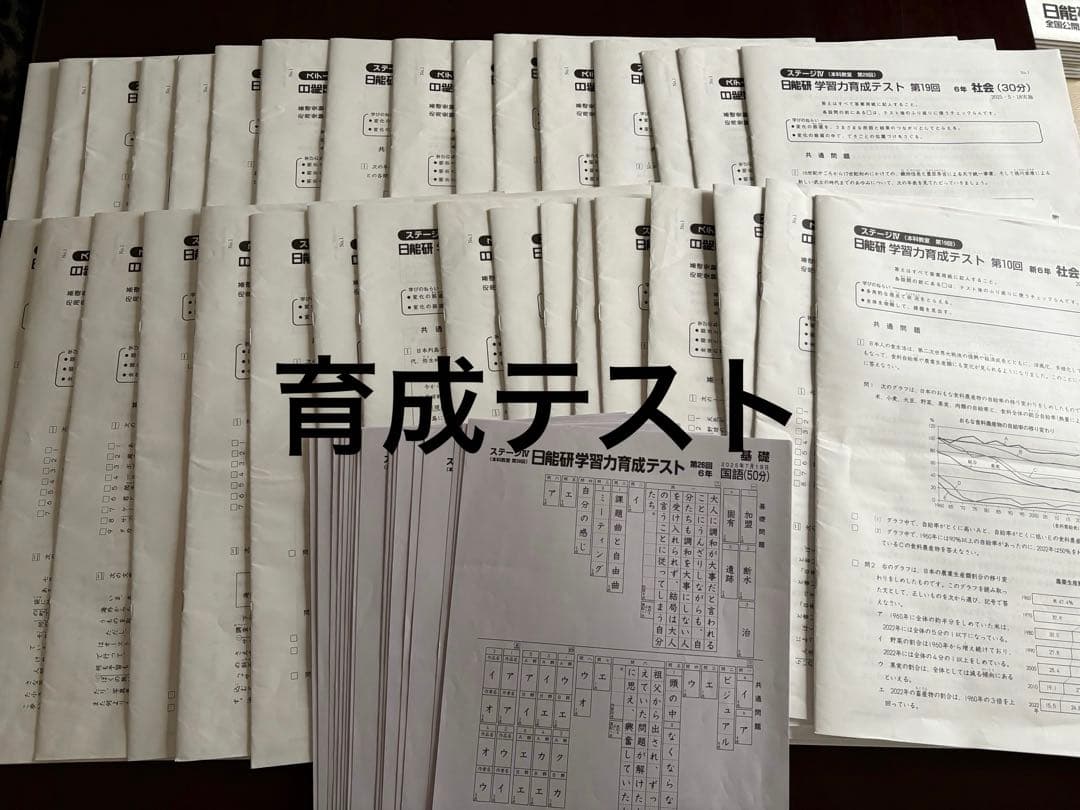 日能研6年（2025年度）　公開模試　育成テストなど