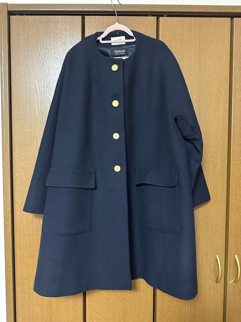 最終価格◇ROPE 2wayエコファー付け襟 メルトン Aライン ミドルコート