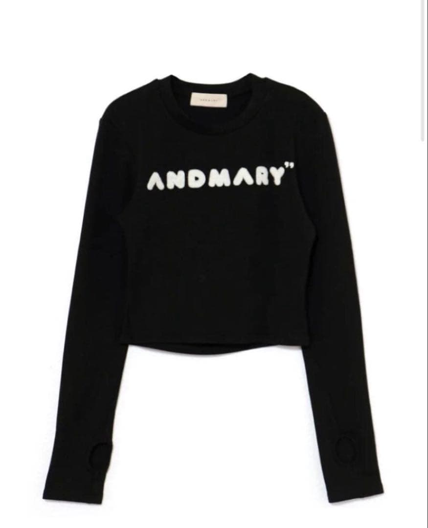 andmary Mary logo tops black アンドマリー