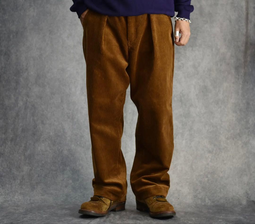 CALEE　COURDUROY TUCK WIDE SLACKS
