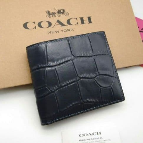 新品　COACH　折り財布　2つ折り財布　メンズ　小銭入れ付き