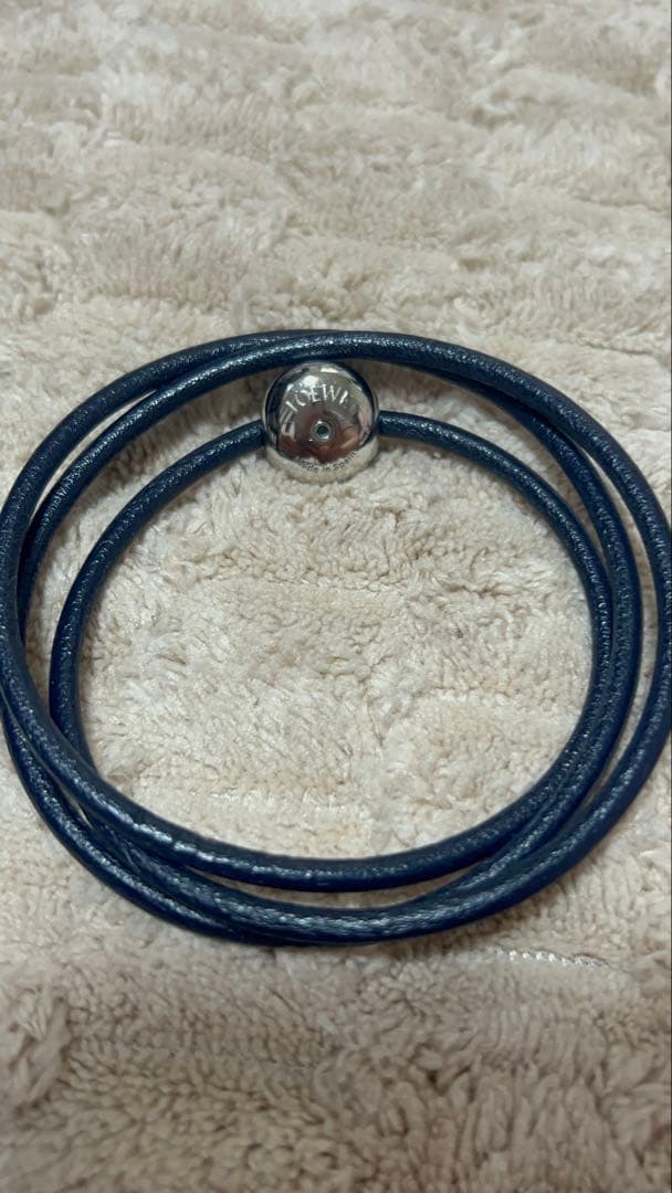 『ロエベ』　ペプルブレスレット　ブラック✖️シルバー