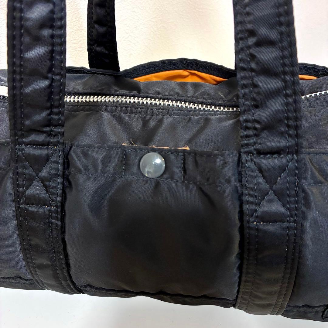 【美品】ポーター タンカー ミニボストンバッグ ドラムバッグ ナイロン ブラック