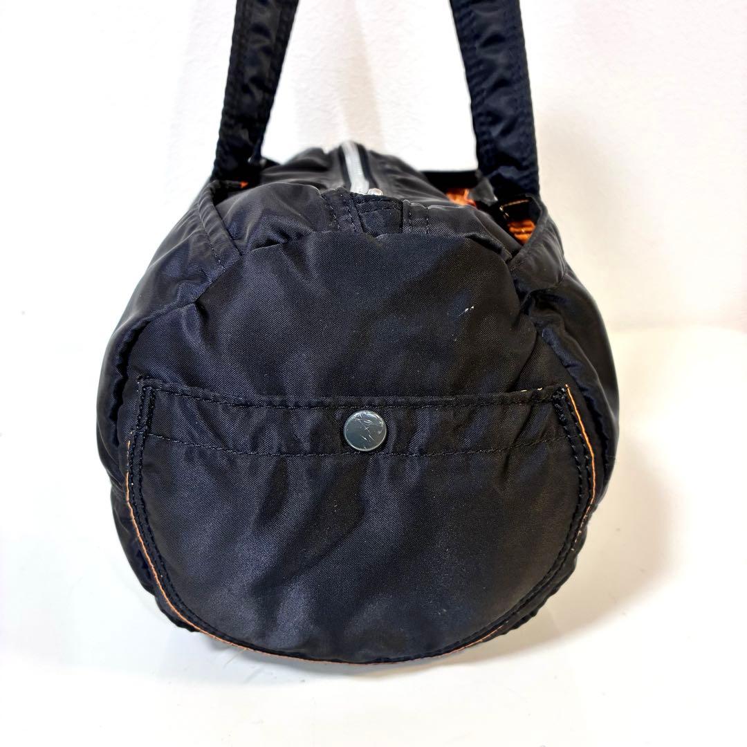 【美品】ポーター タンカー ミニボストンバッグ ドラムバッグ ナイロン ブラック
