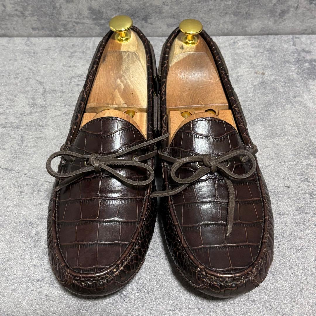 極美品　コールハーン　ドライビングシューズ クロコ型押し　ブラウン　1997