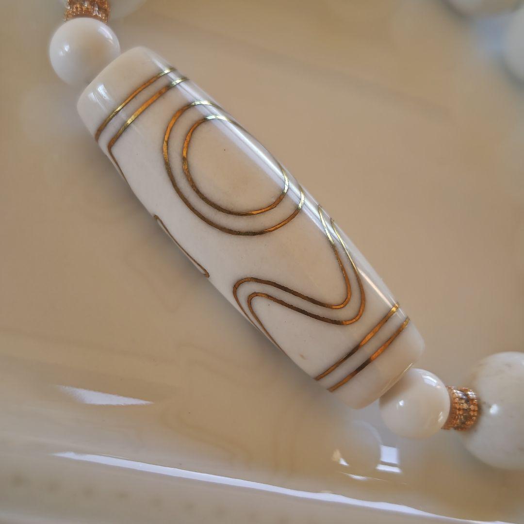 新作　息増懐天珠　ホワイトアラシャン