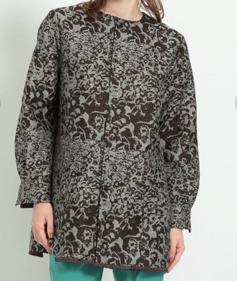 冬大セール❗️maturely♥フラワージャガードフリンジジャケット