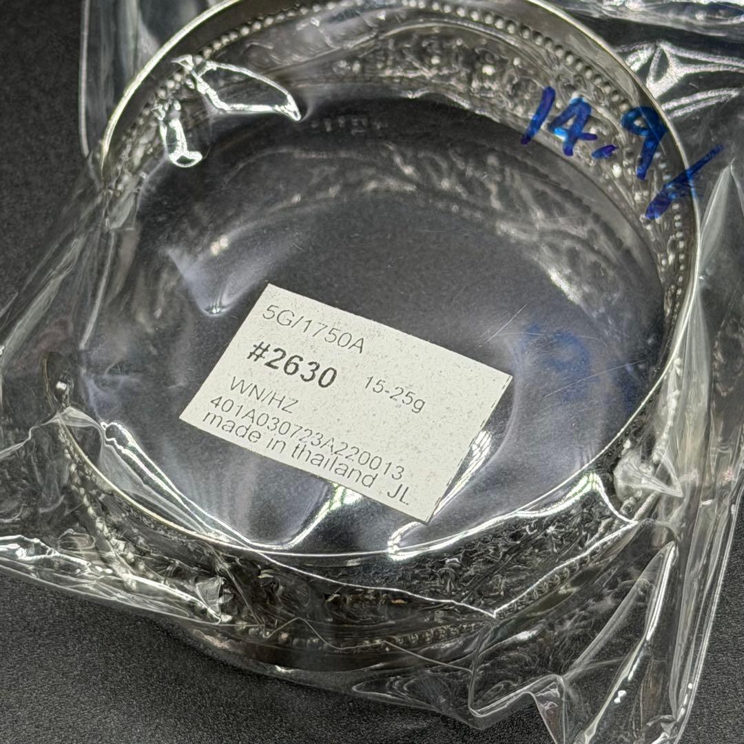 【ガトーショコラ】シルバー925 花柄カフバングル