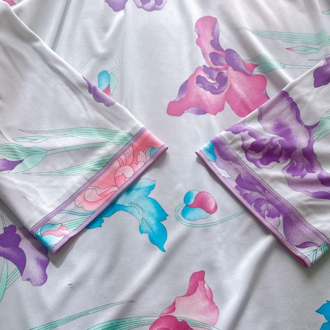 近年 LEONARD レオナール チュニック カットソー　トリム カンカン 44