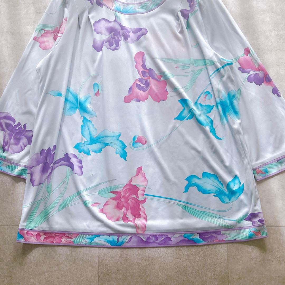 近年 LEONARD レオナール チュニック カットソー　トリム カンカン 44