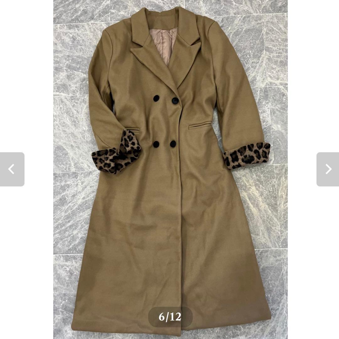 リケーナ 袖レオパード ロングコート