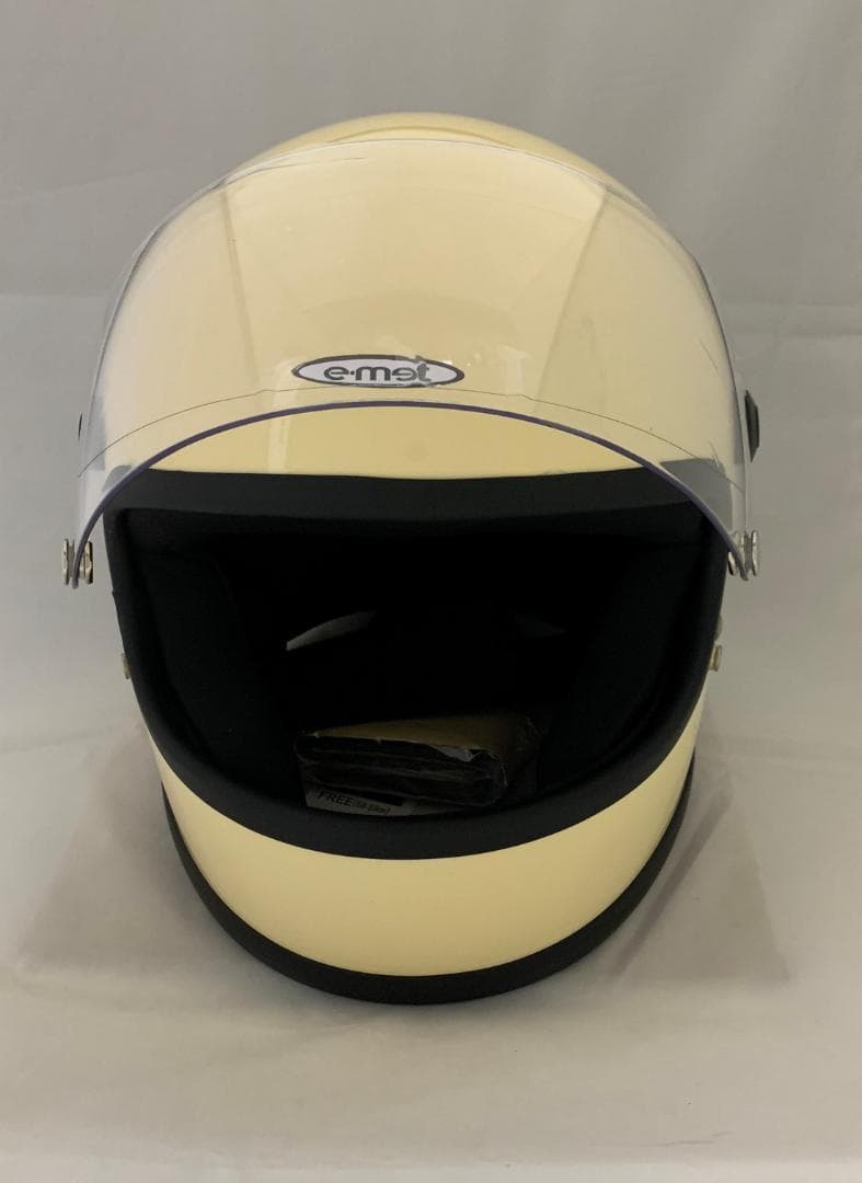 昭和レトロフルフェイス　ビンテージ フルフェイスヘルメット 族ヘル　アイボリー