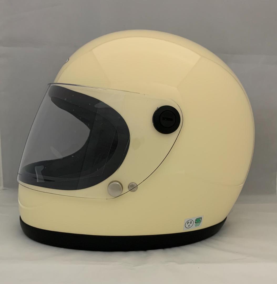 昭和レトロフルフェイス　ビンテージ フルフェイスヘルメット 族ヘル　アイボリー