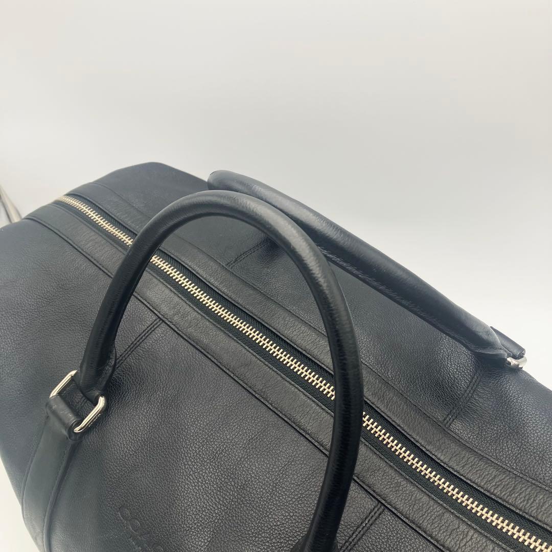 コーチ ボストンバッグ 2way レザー 大容量 旅行 トラベル ブラック