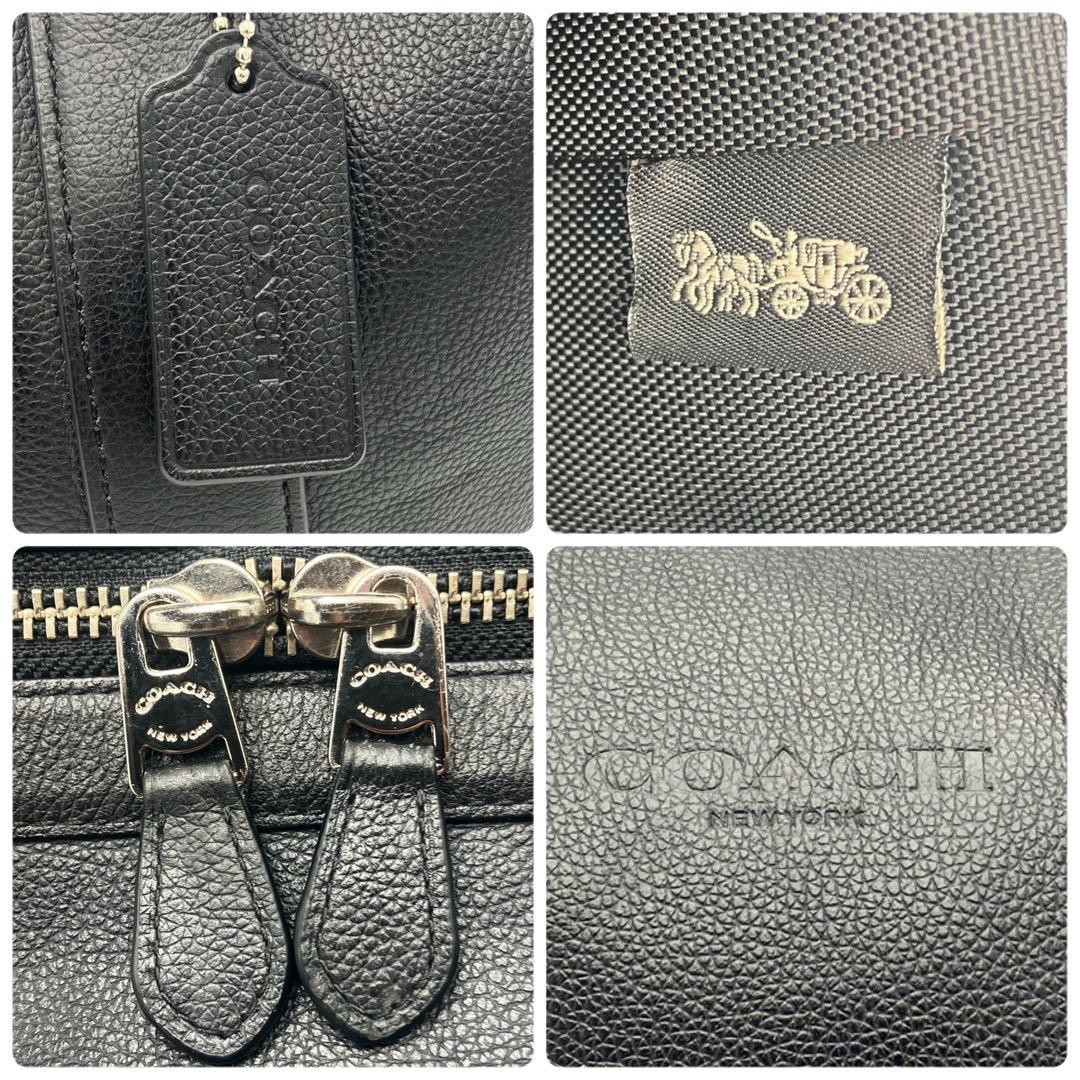 コーチ ボストンバッグ 2way レザー 大容量 旅行 トラベル ブラック