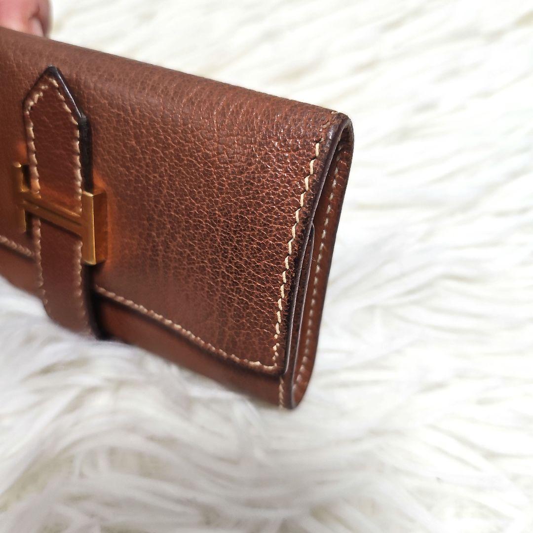 専用 HERMES ベアン キーケース ブラウン 金 ４連 箱付き