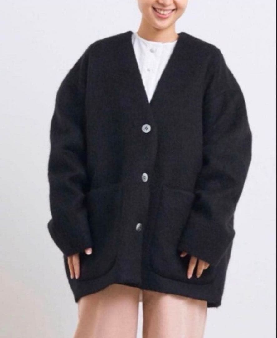yori ウールモヘアシャギージャケット　ブラック