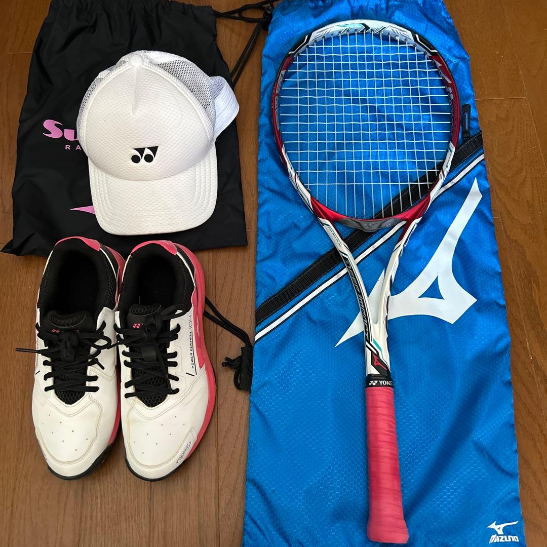 軟式テニス　YONEX DI-T500 ラケット　パークッションシューズ　セット
