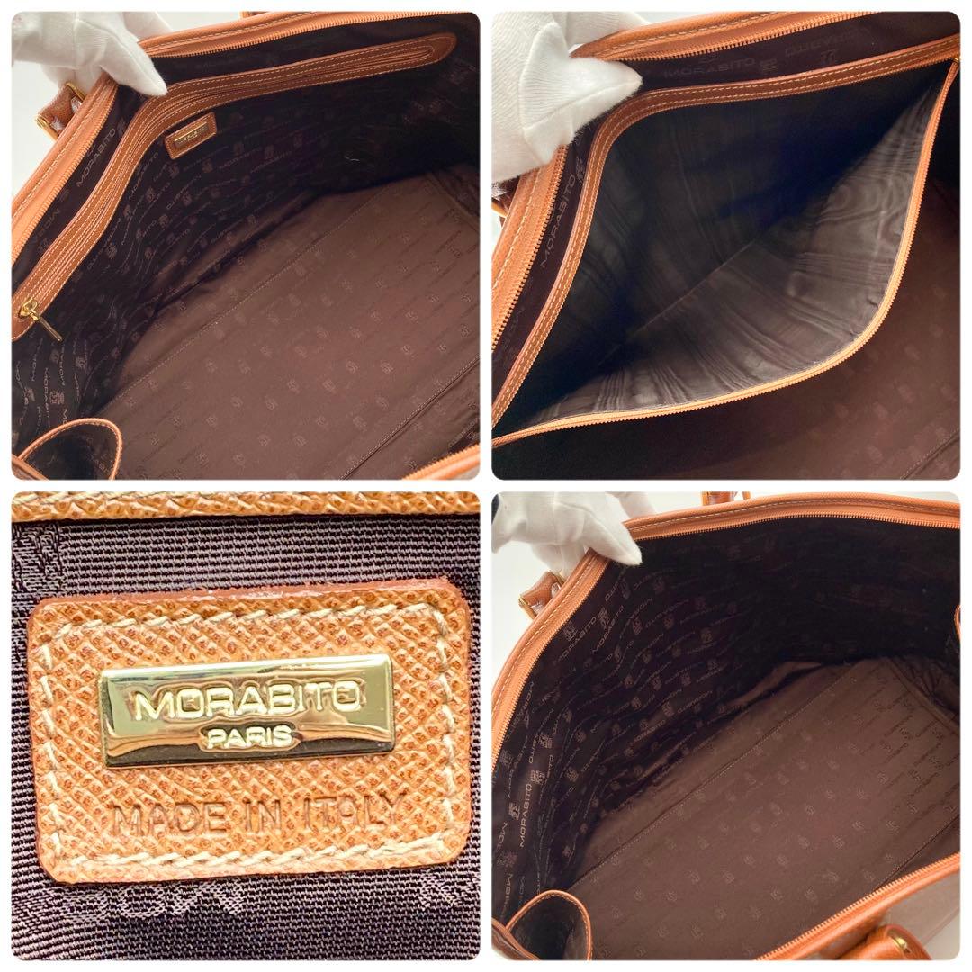 希少！超美品✨MORABITO ボストンバッグ 旅行鞄 大容量 レザー 茶色 鍵