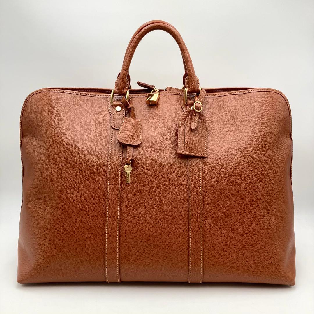 希少！超美品✨MORABITO ボストンバッグ 旅行鞄 大容量 レザー 茶色 鍵
