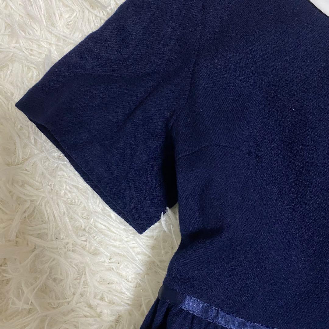 【美品】ファミリア フォーマルセットアップ　ボレロ＋ワンピース　140cm 紺