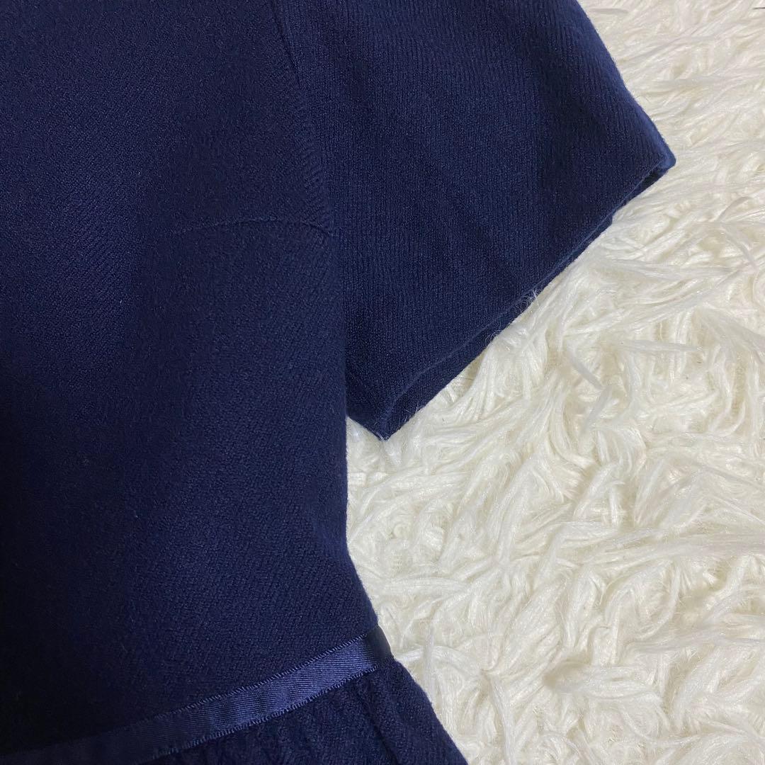 【美品】ファミリア フォーマルセットアップ　ボレロ＋ワンピース　140cm 紺