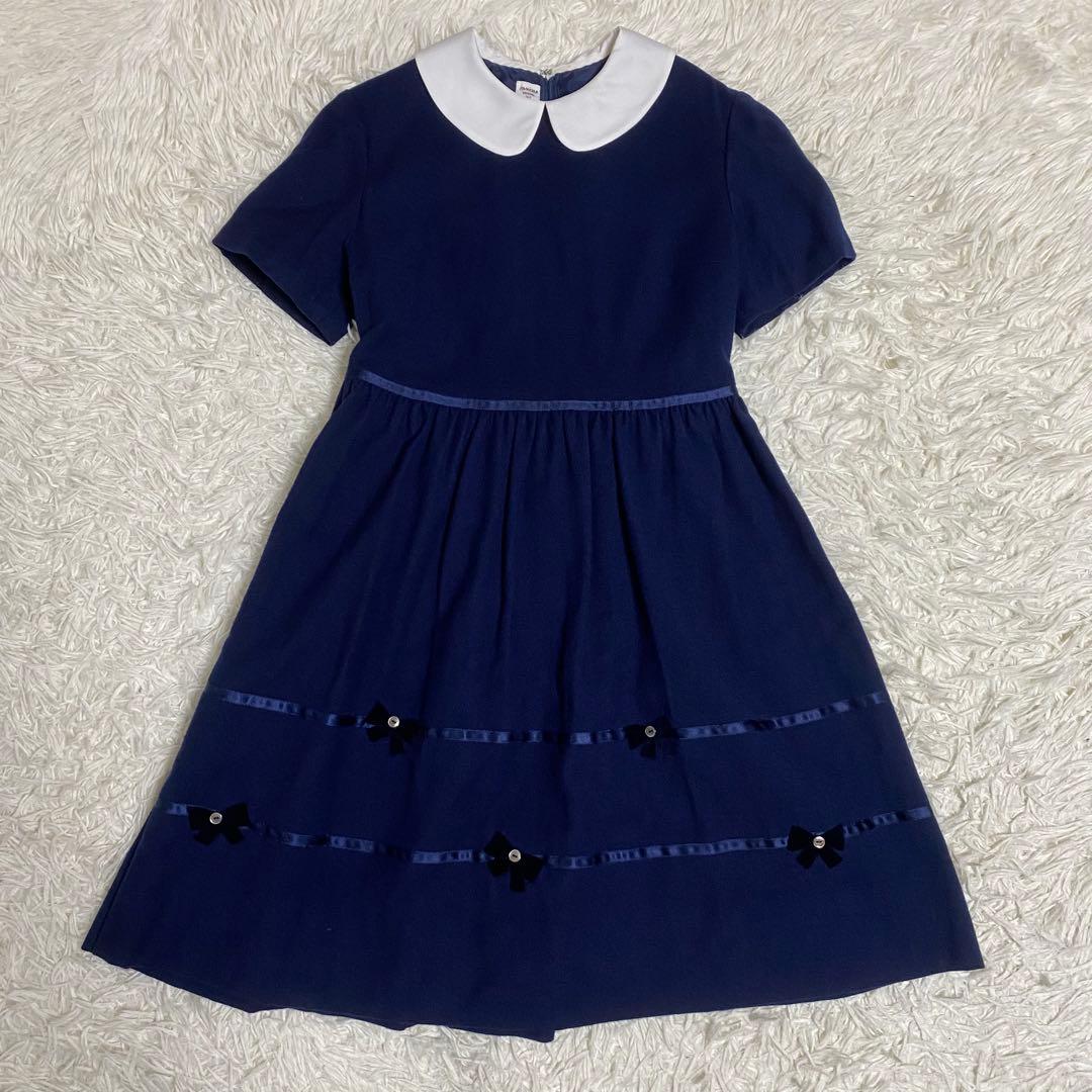 【美品】ファミリア フォーマルセットアップ　ボレロ＋ワンピース　140cm 紺