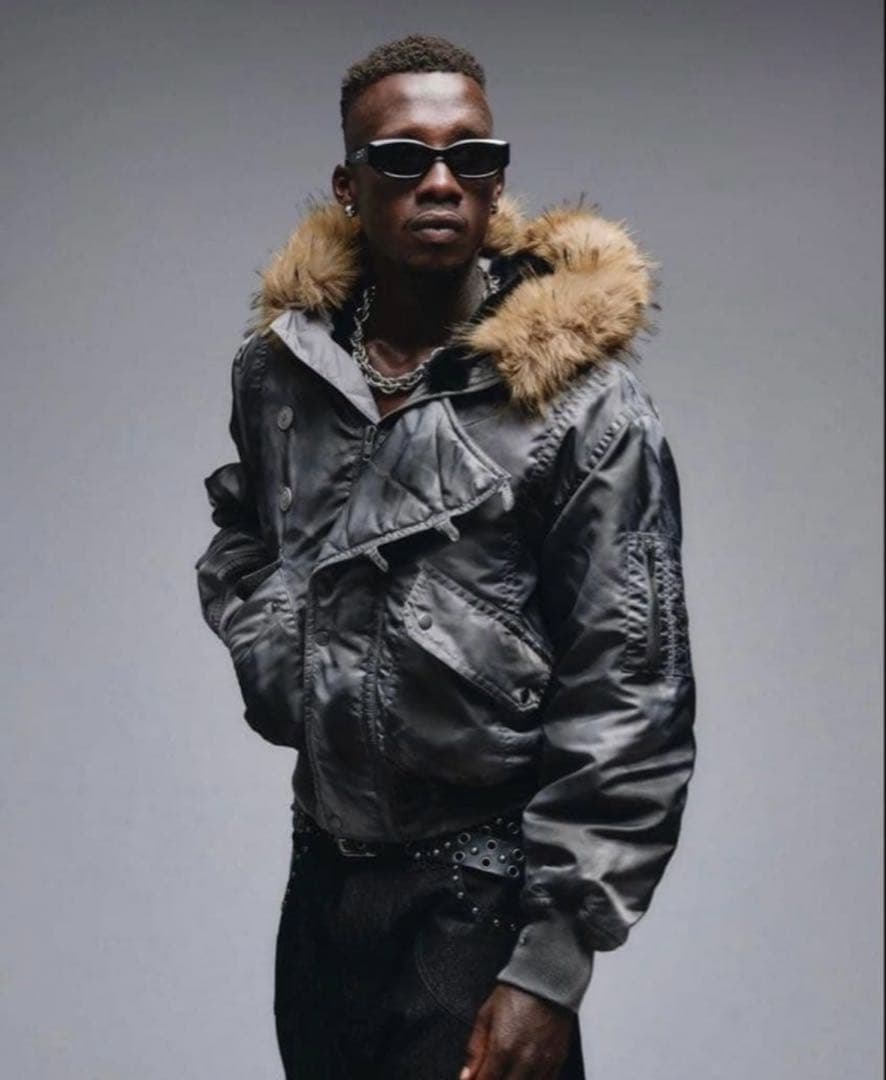 ander hunk ファー付きフード MA-1ジャケット グレー n2b M