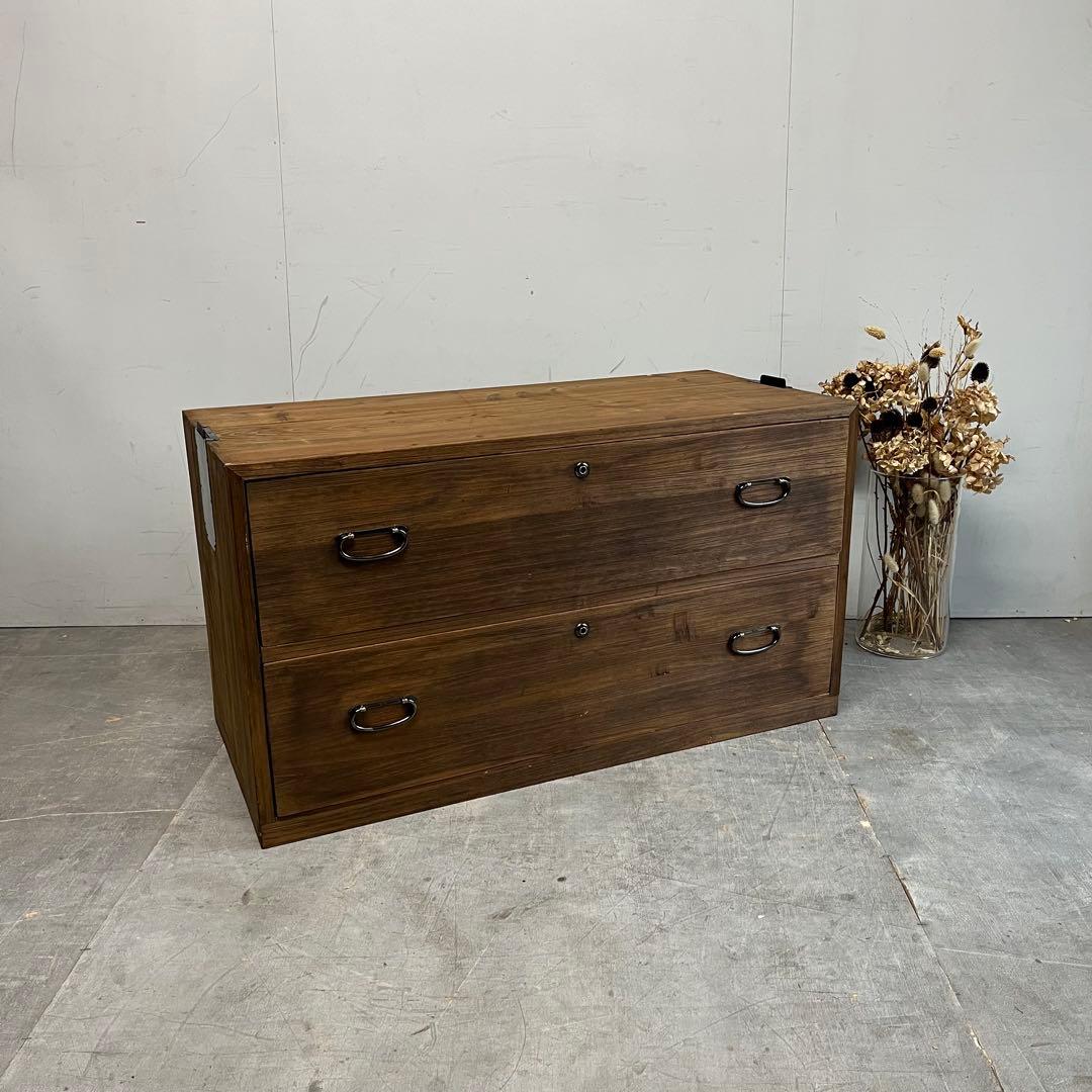 ヴィンテージ チェスト 箪笥 桐 杉 テレビ台 無垢材 昭和レトロ z462