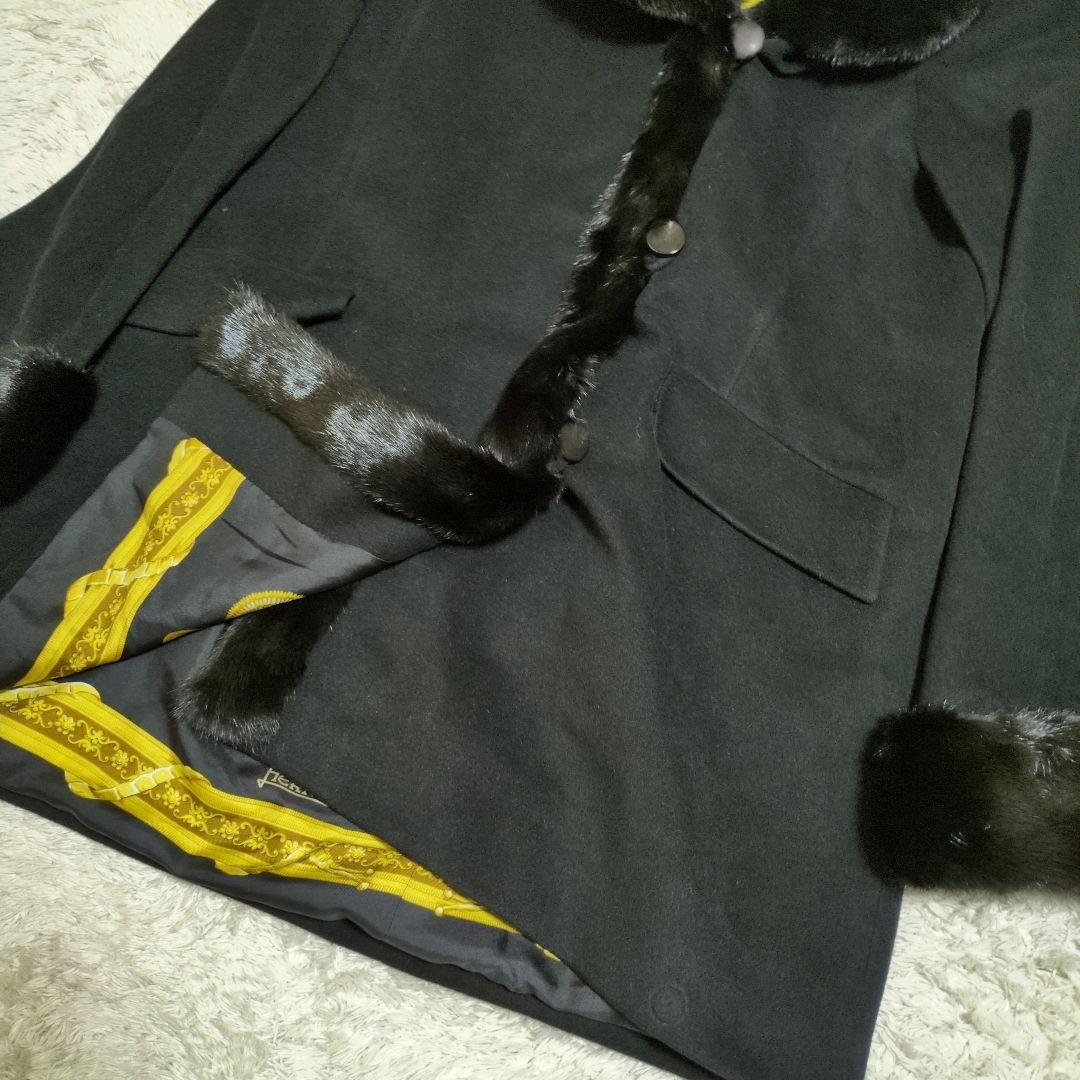 HERNO　ヘルノ　ロロピアーナ　カシミア　ロングコート　ファー　ブラック　44