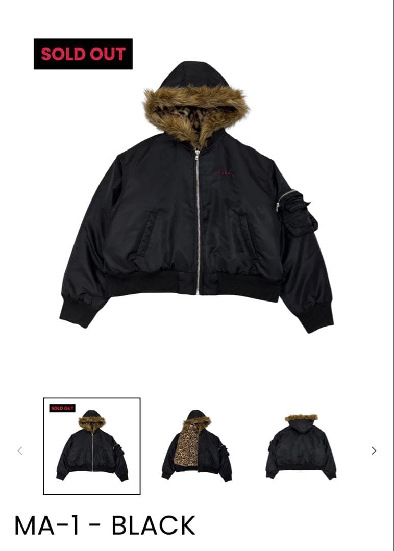 9s project　MA-1 - BLACK Mサイズ