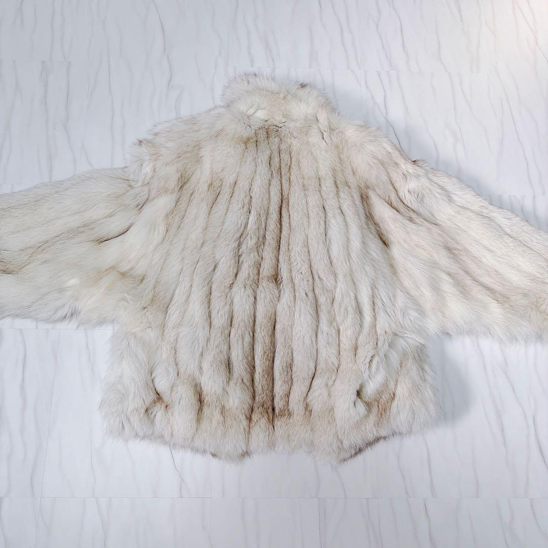 SAGA FOX 銀サガ フォックス 毛皮ファーコート ショールカラー 肉厚 M