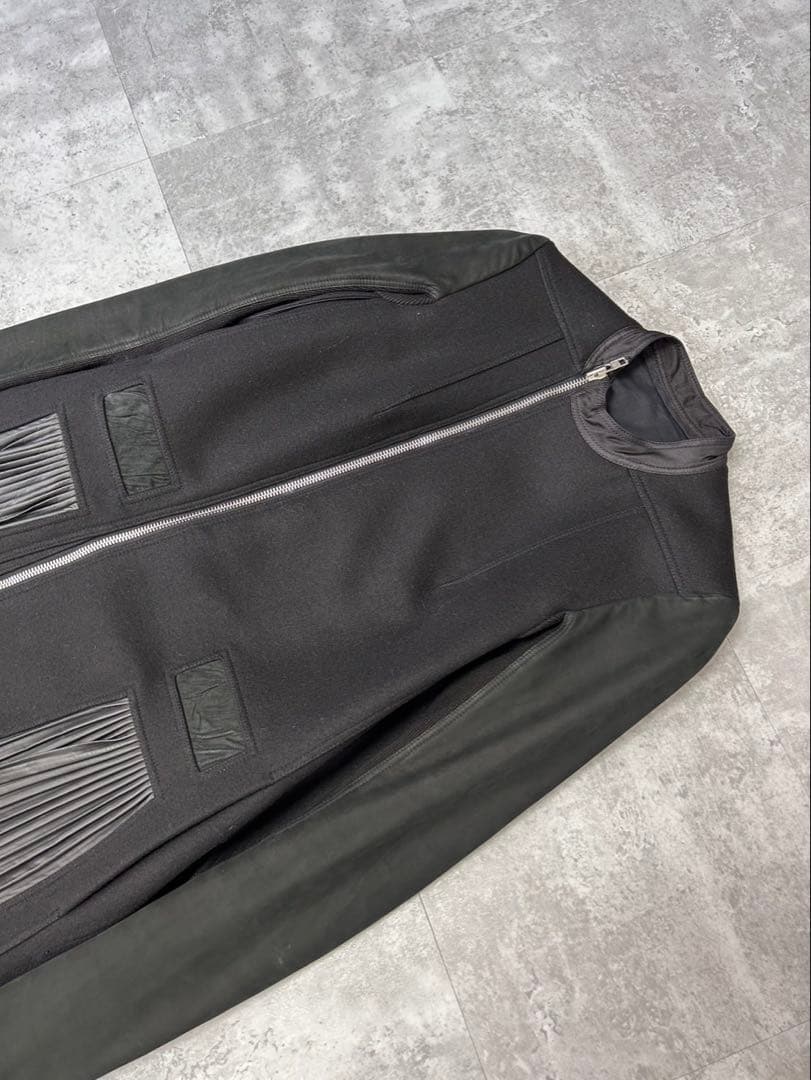 Rick Owens AW14 ウール　レザープリーツ　コート　40