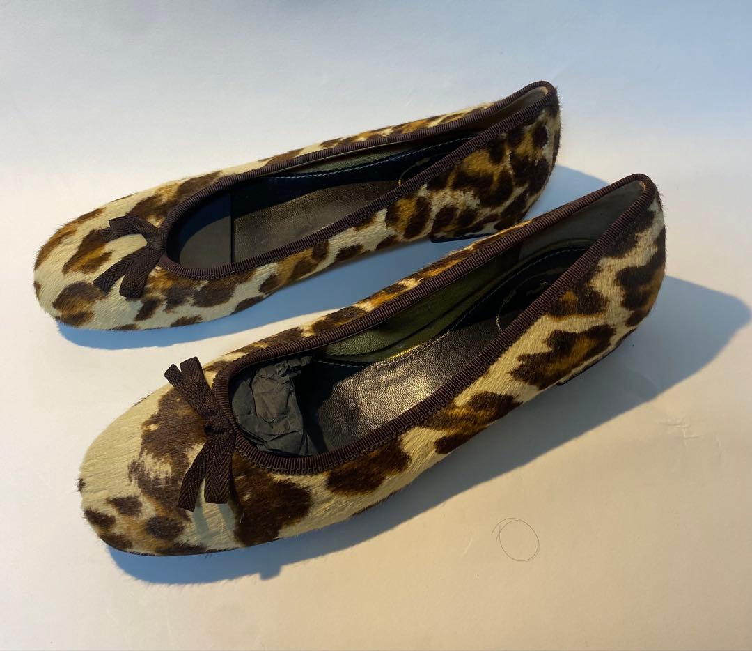 【2日間限定プライス!!】プラダフラットシューズレオパード 38バレエシューズ