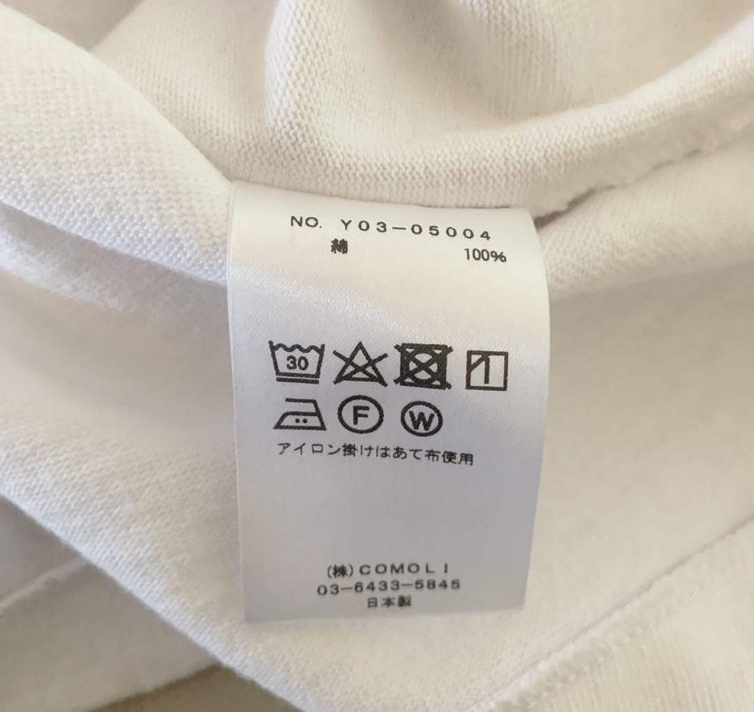 美品　COMOLI コモリ 23AWフットボールTシャツ ホワイト